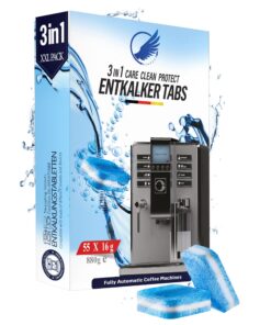 3IN1 Entkalkungstabletten für Kaffeevollautomaten & Kaffeemaschinen - kompatibel mit Siemens EQ-Series, Bosch, Miele -.E