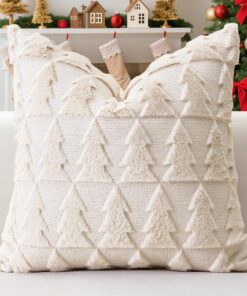 Artscope Weicher Plüsch Kissenbezüge für Sofa und Schlafzimmer 50x50cm Creme Beige, Deko Wolle Kissenhülle zum Weihnacht