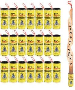 WD&CD 22 Stück Fliegenfänger Rollen - Effektives Fliegenklebeband gegen Insekten wie Fliegen für Inneneinrichtungen und