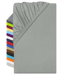 NplusEins Microfaser Spannbettlaken – atmungsaktiv für Allergiker 1519.2192, 90-100 x 200 cm, grau