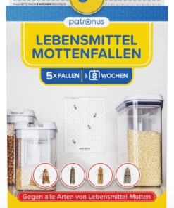 Lebensmittelmotten-Falle 5 Stück - Effektive Mottenfalle mit Pheromon-Leim für Lagerhaltung - Hochwertige Mottenbekämpfu