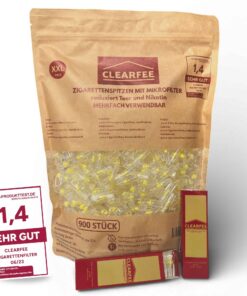 Clearfee Zigarettenfilter 900 Stück | 8mm Regular | Für Raucher | Microfilter-Zigarettenspitzen | Filter-Aufsatz inkl. T