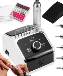 GASHIO® Elektrischer Nagelfeiler 50W für Gelnägel | Nagelmaschine Fußpedal | Nagelfräser für Maniküre und Pediküre