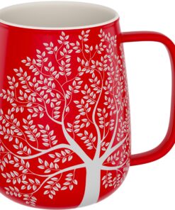 amapodo Jumbotasse 600ml XXL - Große Porzellan Tasse Rot - Bürotasse Geschenk für Frauen