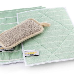 Muxel Das kleine Reinigungsset, hygienisch Reinigungsstücher für Küche und Bad | Muxel Reinigungstücher mit Bambus-Visk
