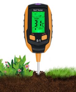Wigearss 4 in 1 Bodenmessgerät für stressfreies Gartenpflegen | Wigearss Digitales PH-Bodentester und Feuchtigkeits- un