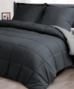 Oeko-TEX zertifizierte HIG graue Bettdecke 200x200 cm - weich & flauschig - 1500g Daunenalternative (250GSM) - perfekt f