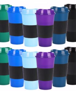 Yisituo 486ml Kaffeebecher mit Decke, Mehrwegbecher für Auto und unterwegs, ideales Geschenk für Kaffeesüchtige (12 Stüc