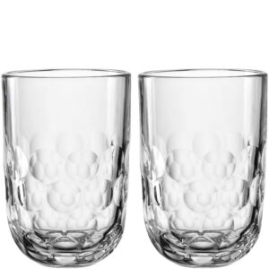LEONARDO HOME GOCCE Latte Macchiato Glas für Eiskaffee - 2 Stück - 390 ml - Spülmaschinengeeignet - Tropfenstruktur - Tr