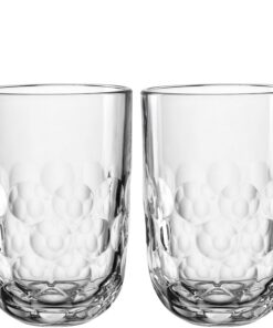 LEONARDO HOME GOCCE Latte Macchiato Glas für Eiskaffee - 2 Stück - 390 ml - Spülmaschinengeeignet - Tropfenstruktur - Tr