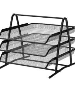 Detectalia Dokumentenablage aus Metall, 3 Fächer Schwarz, 35.5 x 29.7 x 27 cm