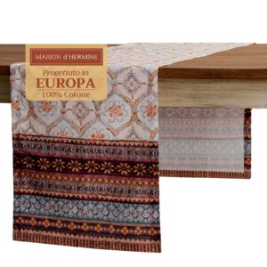 Maison d'Hermine Tischläufer 100 % Baumwolle für Weihnachtsdekorationen Zuhause OEKO-TEX STANDARD 100