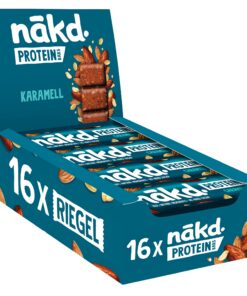 Nākd. Protein Karamell | Protein-Riegel | 7g Pflanzliches Protein | Ohne Zuckerzusatz | Vegan | 16 x 45g | 720g Nākd.