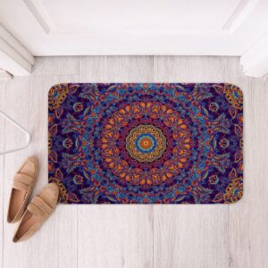 Marineblau Oriental Medaillon Schlechtezimmermatte, Hippie Mandala Einstiegstür Matte, Traditionelle Vintage Schlechtema