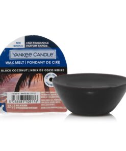 Yankee Candle Duft Black Coconut für Wachswärmer - 6x6x2 cm, 8 Std Brenndauer, Pudrige und holzige Noten, Ananas und Kok
