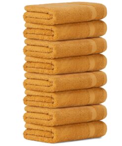 Handtuch-Set 8er-Pack 50×100 cm – 100% Baumwolle (Oeko‑TEX), 600 g/m² – Gold