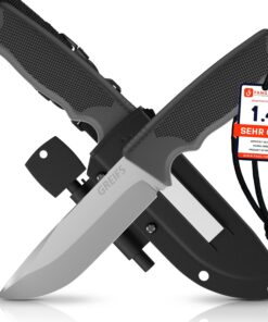 Edles Survival-Messer G-Serie 440C aus Edelstahl mit Holster & Dangler, perfekt für Bushcraft Ausrüstung | Top-Qualität