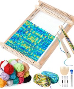 TEBOKHAD Kinder Webrahmen, Holz Webrahmen für Kinder von 4–12 Jahren, Handarbeit DIY Set für Erwachsene und Anfänger, 29