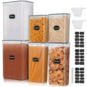 UHAPEER Luftdichter Lebensmittelbehälter, 8,5L Kapazität, Mottensichere Vorratsdose für Mehl und Zucker, 6er Set, Lebens