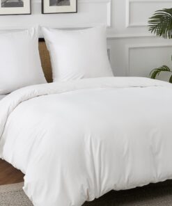 BEDSURE Bettwäsche 200x200 Baumwolle Weiß - Oeko-TEX_bedding_Sets_3teilig_Bettbezug_Kissenbezüge_OEKO-TEX_STANDARD_100