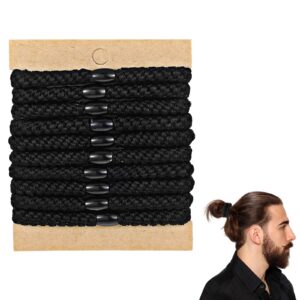 10er Set Haargummi Herren, Schwarz Reißfestes Nylon 4-Wege-Stretch für Sport und Alltag, Stylistisches Armbandideal