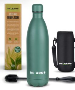 Delarus Trinkflasche Edelstahl - Auslaufsichere 1000ml Wasserflasche - Nachhaltige Isolierflasche für Kohlensäure Geträn