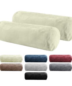 BaSaTex 2er Pack Nackenrolle Kissenbezug 15x40 Cashmere Touch | 100% Mikrofaser Plüsch | Öko-Tex Zertifiziert BaSaTex 2e
