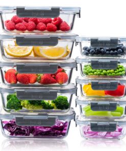 Igluu Meal Prep Glas-Frischhaltedosen BPA-frei – Mikrowelle- und Ofen.Grayfittig – 370 & 1050 ml – Robustes Borosilikatg