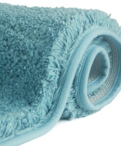 FCSDETAIL rutschfeste Hochflor Badteppich 50 x 80 cm, Maschinenwaschbar, Wasserabsorbierende Mikrofasern, OEKO-TEX STAND