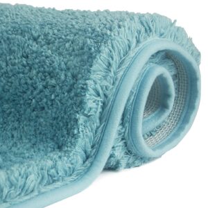 FCSDETAIL rutschfeste Hochflor Badteppich 50 x 80 cm, Maschinenwaschbar, Wasserabsorbierende Mikrofasern, OEKO-TEX STAND