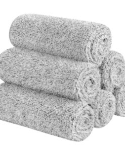 SINLAND Ultra Soft Mikrofaser Gesicht Handtücher für Bad und Reise Grau 30x30cm