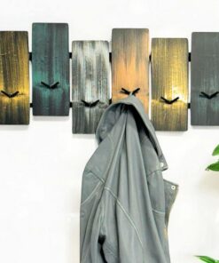 DanDiBo Wandgarderobe Schwarz Metall mit 12 Haken 96629