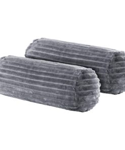 BaSaTex 2er Pack Nackenrolle Kissenbezug 100% Mikrofaser Plüusch Anthrazit | Eco-Tex Zertifiziert | Für Muskelkater-Bekä
