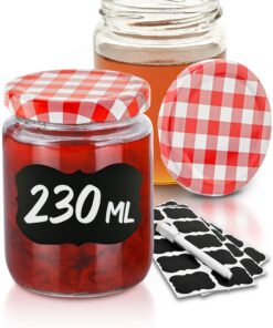 Praknu Marmeladengläser 25er Set 230 ml Luftdicht mit Etiketten & Stift - Ideal zum Verschenken