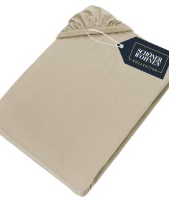 SCHÖNER WOHNEN Luxus Spannbettlaken 180x200cm - Öko-Tex Zertifiziert - für King-Bett & Boxspringbett - Beige bis 200x200