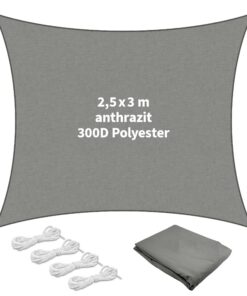 TTL Garden Sonnensegel rechteckig 2,5×3 m – Premium Polyester 300D (160 g/m²) – wasserdicht, reißfest & robust