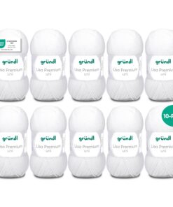 Gründl Wolle Premium uni Garn - Strickgarn für Weißprecation - Hauftolerant und weich - 100% Polyacryl 10 Knäuel 50 g /