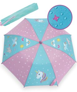 HECKBO Kinder Regenschirm - Sturmfest für Jungen und Mädchen - Farbwechsel bei Regen – Schulranzen-Geschenk
