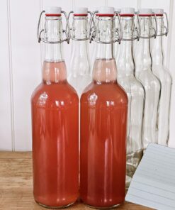 6er Set Weiße Glasflaschen 750 ml mit Bügelverschluss – Wiederverwendbar zum Befüllen mit Likör, Essig & Öl