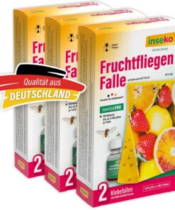 Fruchtfliegenfall Inseko I effektiv gegen Fruchtfliegen I inkl Köder & 2 Klebefallen (3)