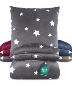 BaSaTex Winter Plüsch Bettwäsche SternenNicki Teddy Cashmere-Touch 135x200 | Größe: 135x200 | Farbe: Anthrazit Grau