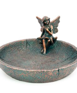 Blümelhuber Wildvogeltränke mit Elfen Deko - Wasserschale aus Kunststoff - Garten, Balkon & Terrasse - 20 cm
