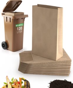 BioGlück® 120 Liter Biomüllsäcke - kompostierbar, für Biomülltonne, Geruchs- und Madenfrei, extra nass- & reißfest