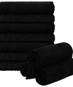 Brandsseller 10er Set Seiftuch Schwarz OEKO-TEX STANDARD 100 Haushalt Bad Gäste