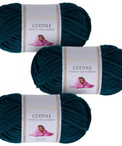 Utopia Crafts Cuddle Super Chunky Häkelgarn Smaragdgrün 100g 3er-Pack, Flauschig, dickes Strickgarn für Anfänger Maschin