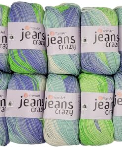 55% Baumwolle & 500 Gramm Wolle Strickwolle YarnArt Jeans Crazy mehrfarbig (grün, blau, creme) | YarnArt Jeans Crazy 10