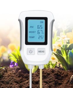 3‑in‑1 Digitales Bodentester – pH-, Feuchtigkeits- & Temperaturmessgerät mit Hintergrundbeleuchtung für Gartenarbeit & L