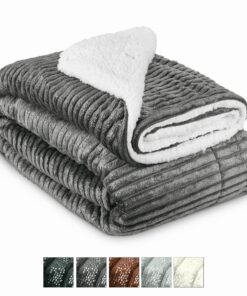 Beautissu Glitzereffekt Sherpa Couch-Überwurf Elisa – Dicke Wärmedecke Anthrazit 150x200 cm – Hautfreundlich & Luxuriös