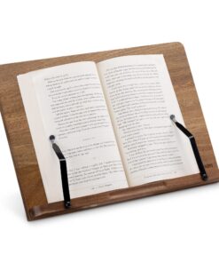 Navaris iPad Ständer - Akazienholz Buchstütze 34x24cm - für Küche und Schreibtisch - Holzbuchhalter