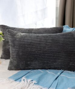CALIYO Kissenhülle Kord Uni 2er Set, perfekt für die ganze Familie im Wohnzimmer und Schlafzimmer - vielfarbige Dekokiss